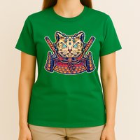 Vintage Japanese Samurai Warrior Cat T-Shirt