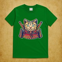 Vintage Japanese Samurai Warrior Cat T-Shirt