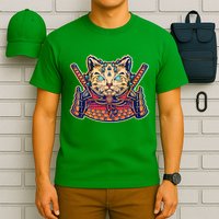Vintage Japanese Samurai Warrior Cat T-Shirt