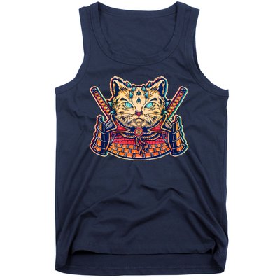 Vintage Japanese Samurai Warrior Cat Tank Top