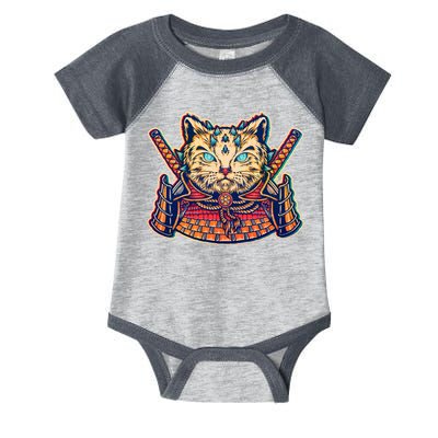 Vintage Japanese Samurai Warrior Cat Infant Baby Jersey Bodysuit