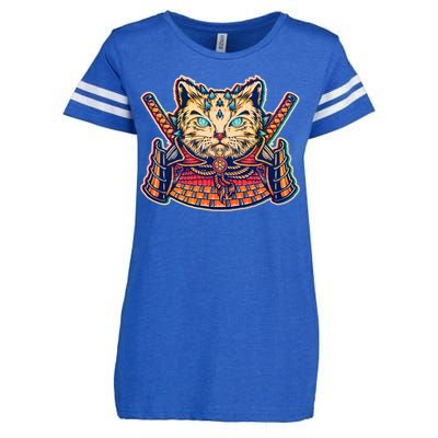 Vintage Japanese Samurai Warrior Cat Enza Ladies Jersey Football T-Shirt