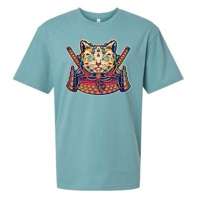 Vintage Japanese Samurai Warrior Cat Sueded Cloud Jersey T-Shirt