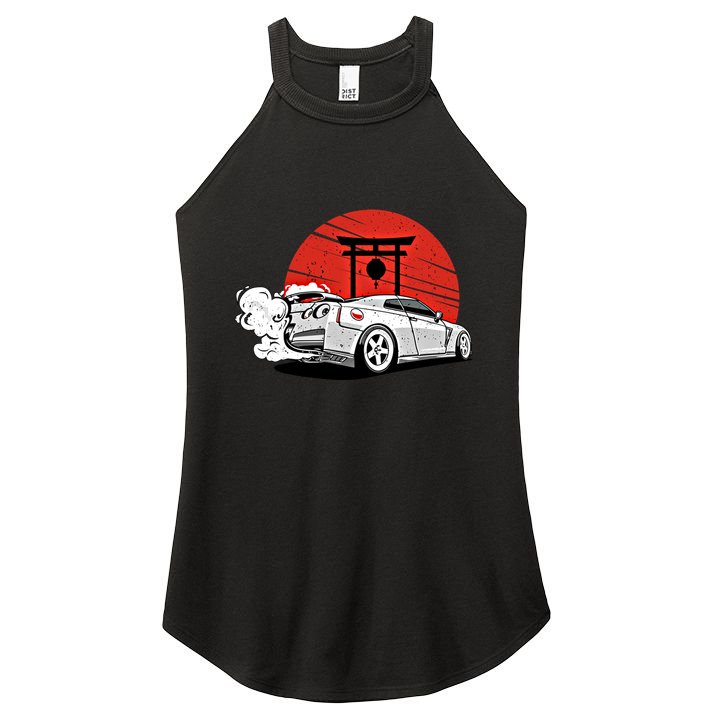 Vintage Japanese Streetcar Racing Turbo Sports Car Gift Women's Perfect Tri Rocker Tank