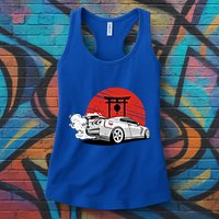 Vintage Japanese Streetcar Racing Turbo Sports Car Gift Womens Tank Top