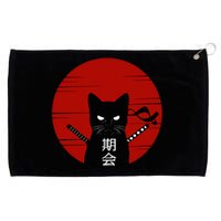 Vintage Japanese Sunset Style Funny Kawaii Cat Kitten Grommeted Golf Towel