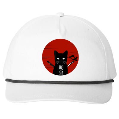 Vintage Japanese Sunset Style Cat Kitten Lover Snapback Five-Panel Rope Hat