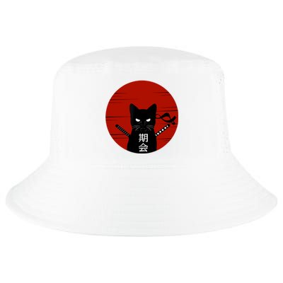 Vintage Japanese Sunset Style Cat Kitten Lover Cool Comfort Performance Bucket Hat