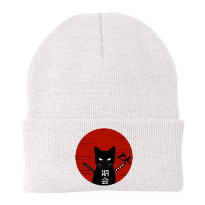 Vintage Japanese Sunset Style Cat Kitten Lover Knit Cap Winter Beanie