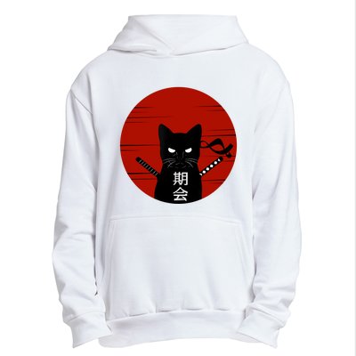 Vintage Japanese Sunset Style Cat Kitten Lover Urban Pullover Hoodie