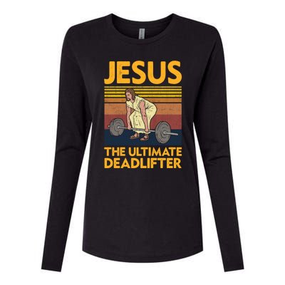 Vintage Jesus The Ultimate Deadlifter Funny Christian Gym Funny Gift Womens Cotton Relaxed Long Sleeve T-Shirt