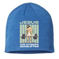 Vintage Jesus The Ultimate Deadlifter Funny Christian Gym Gift Sustainable Beanie