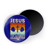 Vintage Jesus The Ultimate Deadlifter Funny Christian Gym Great Gift Magnet