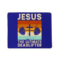 Vintage Jesus The Ultimate Deadlifter Funny Christian Gym Great Gift Mousepad