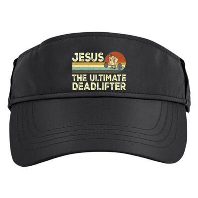 Vintage Jesus The Ultimate Deadlifter Funny Christian Gym Gift Adult Drive Performance Visor