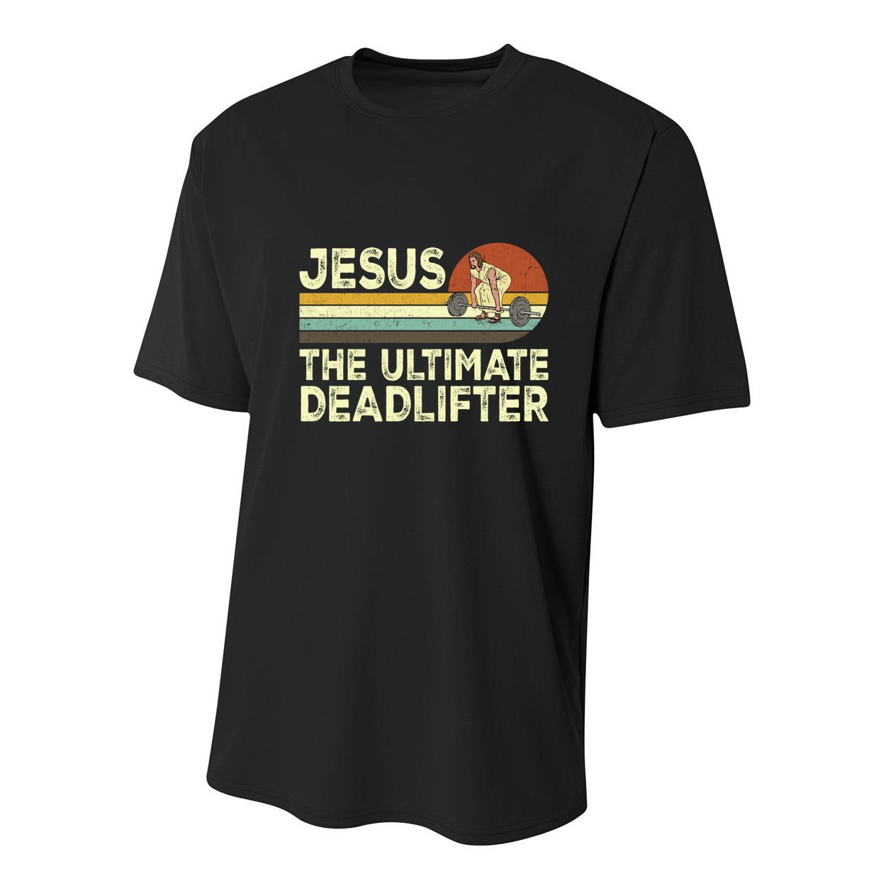 Vintage Jesus The Ultimate Deadlifter Funny Christian Gym Gift Youth Performance Sprint T-Shirt
