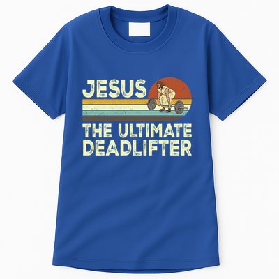 Vintage Jesus The Ultimate Deadlifter Funny Christian Gym Gift Tall T-Shirt