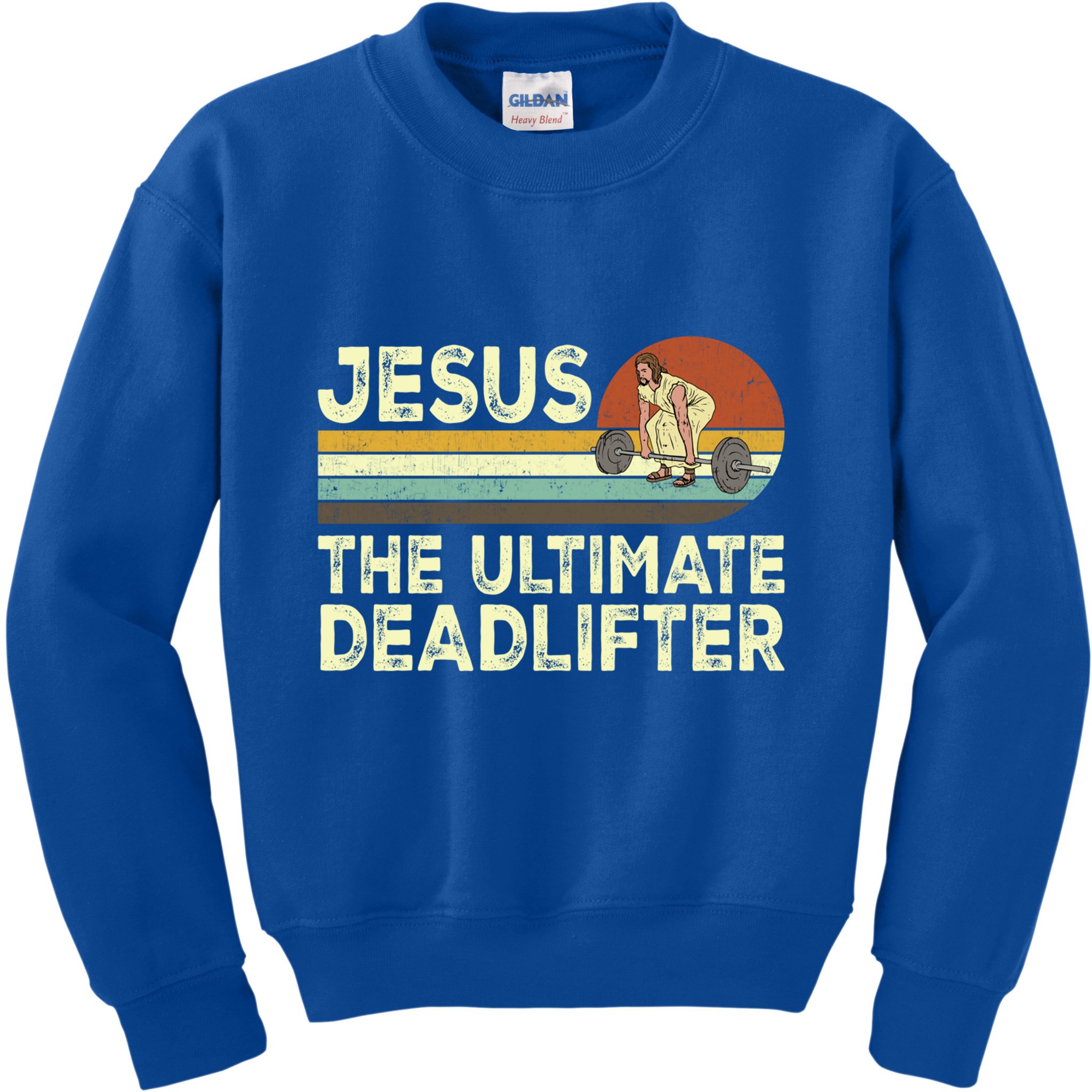 Vintage Jesus The Ultimate Deadlifter Funny Christian Gym Gift Kids Sweatshirt