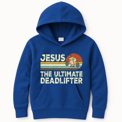 Vintage Jesus The Ultimate Deadlifter Funny Christian Gym Gift Kids Hoodie