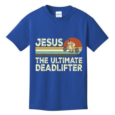 Vintage Jesus The Ultimate Deadlifter Funny Christian Gym Gift Kids T-Shirt