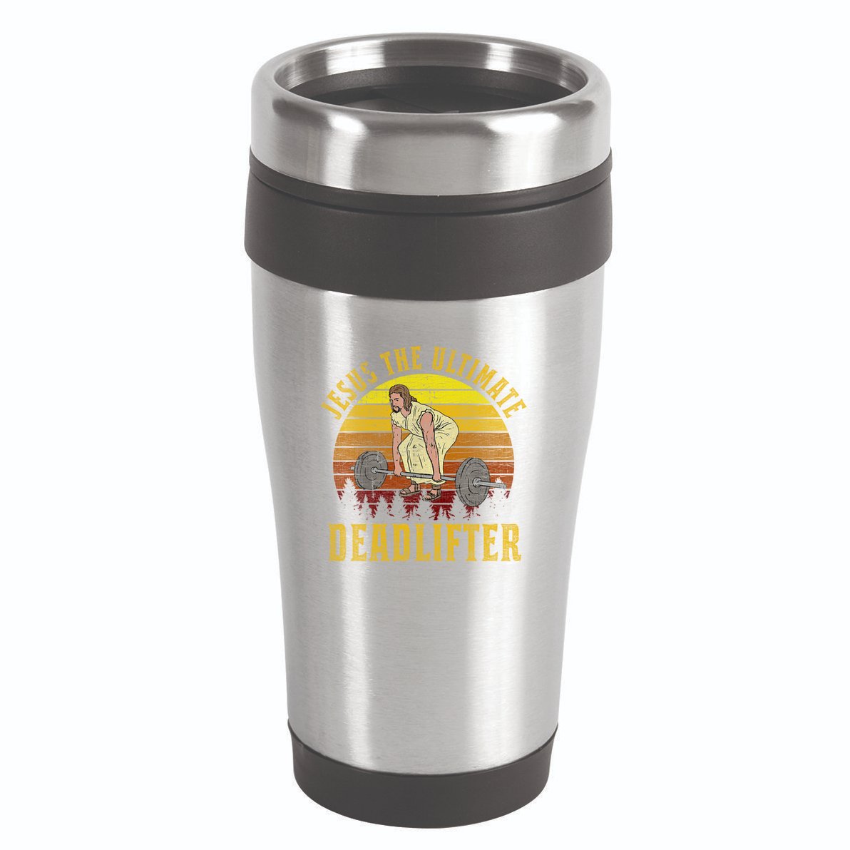 Vintage Jesus The Ultimate Deadlifter Funny Christian Gym Meaningful Gift 16oz Travel Tumbler