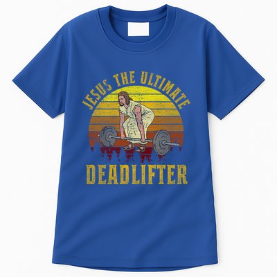 Vintage Jesus The Ultimate Deadlifter Funny Christian Gym Meaningful Gift Tall T-Shirt