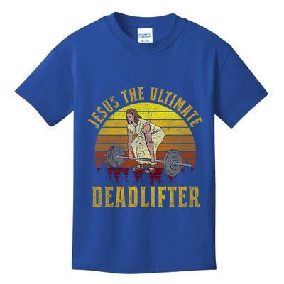 Vintage Jesus The Ultimate Deadlifter Funny Christian Gym Meaningful Gift Kids T-Shirt