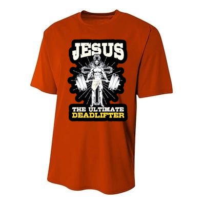 Vintage Jesus The Ultimate Deadlifter Funny Christian Gym Cute Gift Performance Sprint T-Shirt