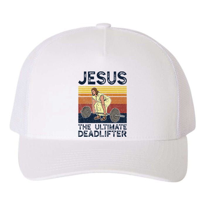 Vintage Jesus The Ultimate Deadlifter Funny Christian Gym Yupoong Adult 5-Panel Trucker Hat