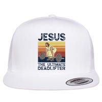 Vintage Jesus The Ultimate Deadlifter Funny Christian Gym Flat Bill Trucker Hat