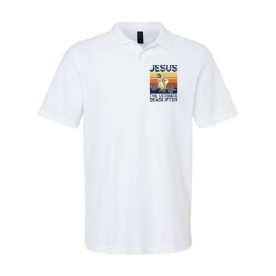 Vintage Jesus The Ultimate Deadlifter Funny Christian Gym Polo