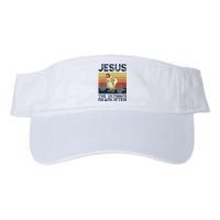 Vintage Jesus The Ultimate Deadlifter Funny Christian Gym Valucap Bio-Washed Visor