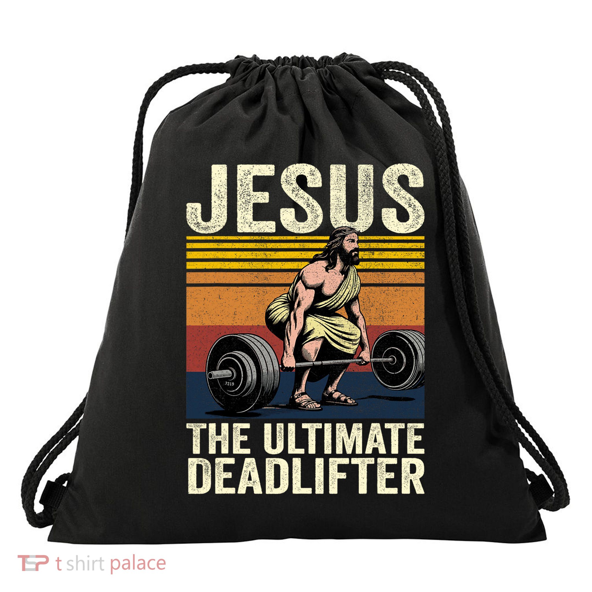Vintage Jesus The Ultimate Deadlifter Drawstring Bag