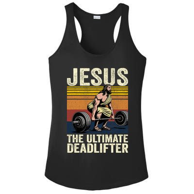 Vintage Jesus The Ultimate Deadlifter Ladies PosiCharge Competitor Racerback Tank