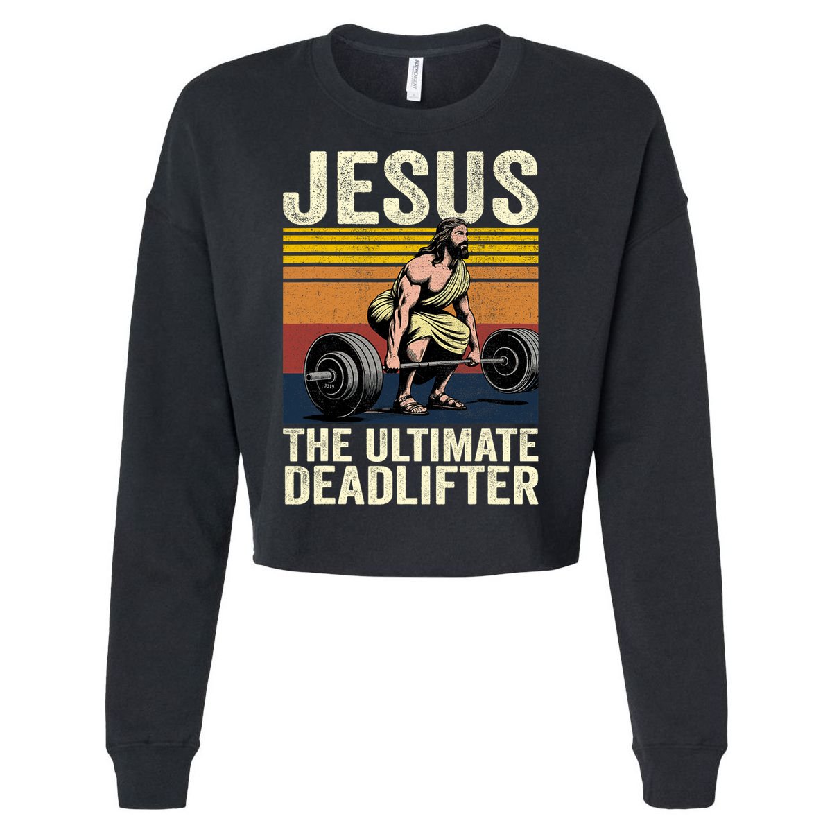 Vintage Jesus The Ultimate Deadlifter Cropped Pullover Crew