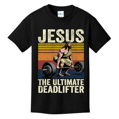 Vintage Jesus The Ultimate Deadlifter Kids T-Shirt