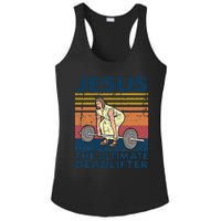 Vintage Jesus The Ultimate Deadlifter Funny Christian Gym Ladies PosiCharge Competitor Racerback Tank