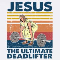 Vintage Jesus The Ultimate Deadlifter Funny Christian Gym Button