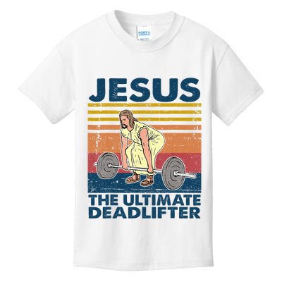 Vintage Jesus The Ultimate Deadlifter Funny Christian Gym Kids T-Shirt