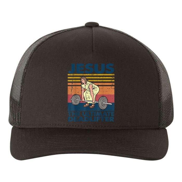 Vintage Jesus The Ultimate Deadlifter Funny Christian Gym Yupoong Adult 5-Panel Trucker Hat