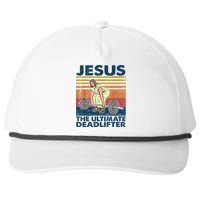 Vintage Jesus The Ultimate Deadlifter Funny Christian Gym Snapback Five-Panel Rope Hat