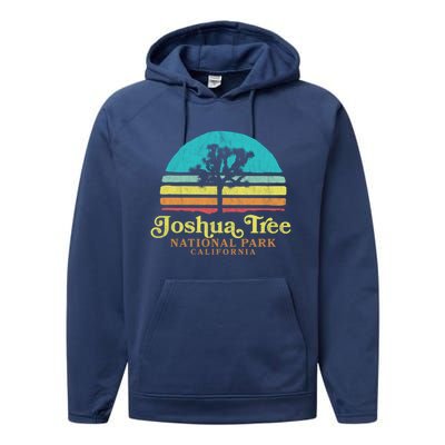 Vintage Joshua Tree National Park Retro Gift Performance Fleece Hoodie