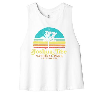 Vintage Joshua Tree National Park Retro Gift Women's Racerback Cropped Tank