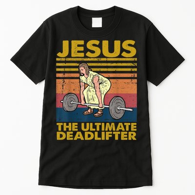 Vintage Jesus The Ultimate Deadlifter Funny Christian Gym Tall T-Shirt