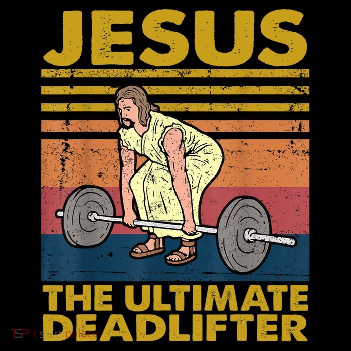 Vintage Jesus The Ultimate Deadlifter Funny Christian Gym Tank Top