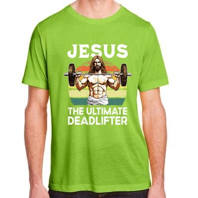 Vintage Jesus The Ultimate Deadlifter Funny Christian Gym Gift Adult ChromaSoft Performance T-Shirt