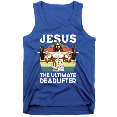 Vintage Jesus The Ultimate Deadlifter Funny Christian Gym Gift Tank Top