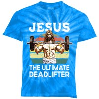 Vintage Jesus The Ultimate Deadlifter Funny Christian Gym Gift Kids Tie-Dye T-Shirt