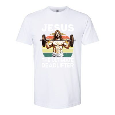 Vintage Jesus The Ultimate Deadlifter Funny Christian Gym Gift Softstyle CVC T-Shirt