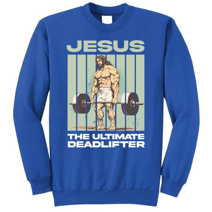 Vintage Jesus The Ultimate Deadlifter Funny Christian Gym Gift Sweatshirt